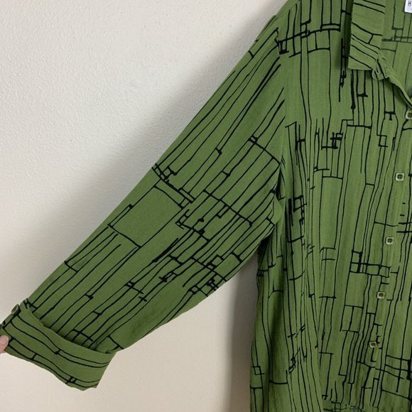 Habitat XL Green/Black Abstract Pattern Tunic Top - Picture 5 of 11